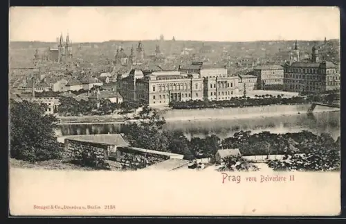 AK Prag / Praha, Ortsansicht vom Belvedere gesehen