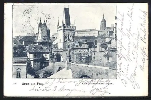AK Prag / Praha, Kleinseitner Brückentürme