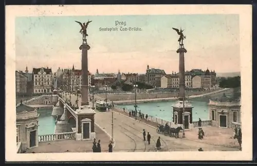 AK Prag / Praha, Svatopluk Cech-Brücke