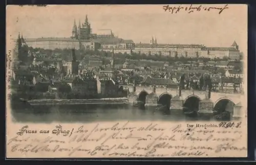 AK Prag / Praha, Hradschin aus der Vogelschau