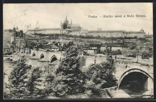 AK Prag / Praha, Karluv most a Malá Strana