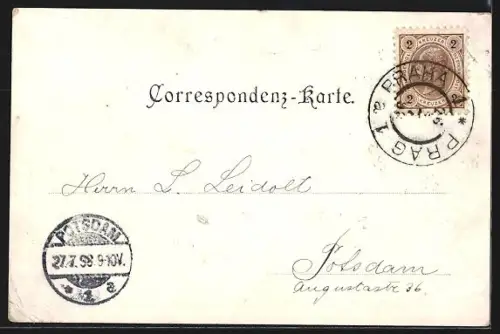 Mondschein-AK Prag / Praha, Karlsbrücke und die Kleinseite