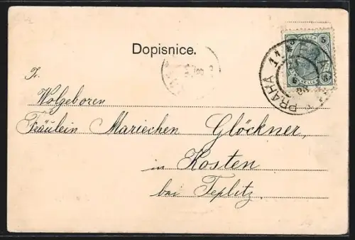 AK Prag / Praha, Karluv most a Hradcany