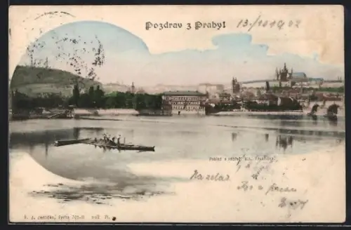 AK Prag / Praha, Pohled s nabrezi cis. Frantiska