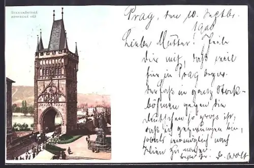 AK Prag / Praha, Staromestská mostecká vez