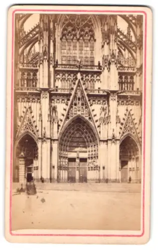 Fotografie J. H. Schönscheidt, Cöln, Ansicht Köln a. Rh., Haupteingang des Kölner Dom