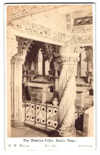 Fotografie G. W. Wilson & Co., Aberdeen, Ansicht Roslin, The Prentice Pillar in Roslin Chapel