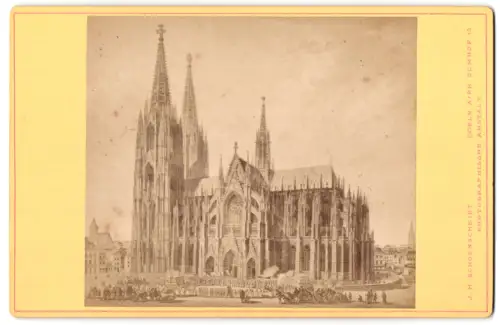 Fotografie J. H. Schoenscheidt, Cöln, Ansicht Köln a. Rh., Blick auf den Dom, nach einem Gemälde