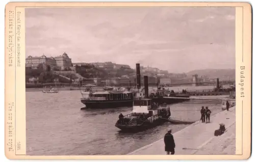 Fotografie Diwald Karoly, Budapest, Ansicht Budapest, Kilatas a kiralyi varra, Raddampfer