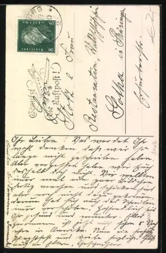 AK Maikäfer mit Briefmarken auf einem Blatt