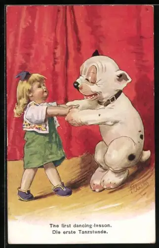 AK Die erste Tanzstunde, Bonzo tanzt mit kleinem Mädchen