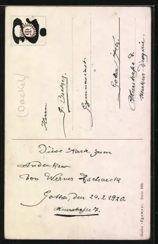 AK Dackel mit Herz am Halsband