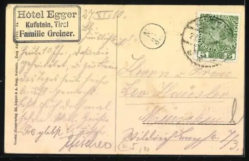 AK Kufstein, Ortsansicht mit Pendling