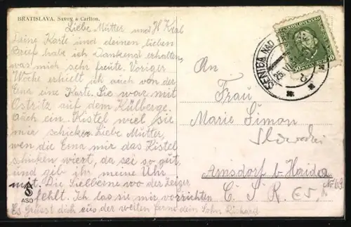 AK Bratislava, Hotel Savoy a Carlton