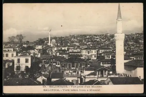 AK Salonique / Salonica, Vue prise d`un minaret, View taken from a Minaret