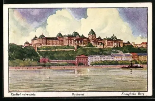 Künstler-AK Budapest, Königliche Burg