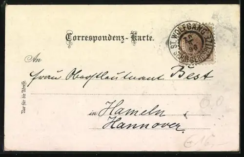 Lithographie Schafberg, Hotel Schafberg, Dachstein vom Schafberg