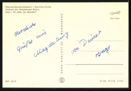 AK Magdeburg, Plattenbauten an der Karl Marx Strasse, TH Otto von Guericke