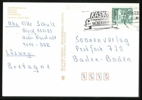 AK Halle-Neustadt, Apotheke, Lenindenkmal, Sportplatz