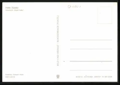 AK Halle /Saale, Platz vor dem Interhotel Stadt Halle