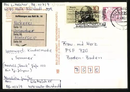 AK Halle-Neustadt /Saale, Blick auf Polytechnische Oberschule, Kindergarten, Hallenbad