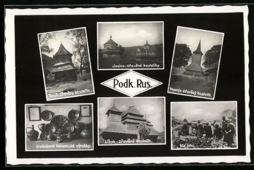 AK Jasina, 6 Ansichten, Jasina-Drevene kosteliky, Na trhu