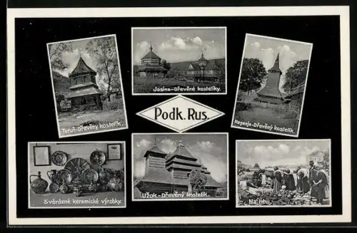 AK Jasina, 6 Ansichten, Jasina-Drevene kosteliky, Na trhu
