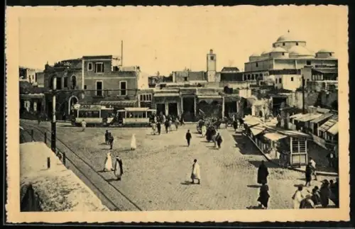 AK Tunis, bab Souika, Strassenbahn