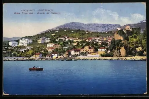 AK Castelnuovo, Ortsansicht vom Wasser aus