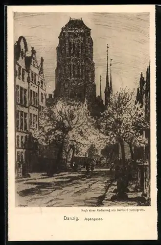 AK Danzig / Gdansk, Partie in der Jopengasse