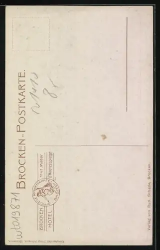 Künstler-AK Otto Hammel: Brocken, Panorama mit Eisenbahn