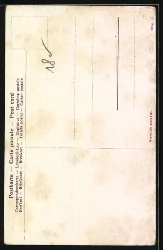 Künstler-AK Schutzengel mit Lilie behütet Kinder im Wald