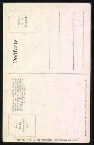 Künstler-AK Tichlowitz, Sperlingstein, Deutscher Schulverein