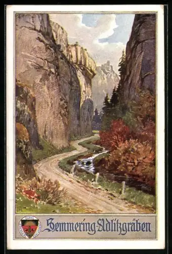 AK Deutscher Schulverein Nr. 451: Semmering-Adlitzgräben, Burgruine