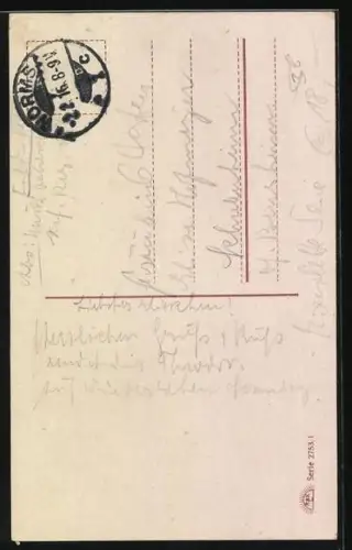 AK Soldat verabschiedet sich von seiner Liebsten, Eisernes Kreuz, Reichsfahne