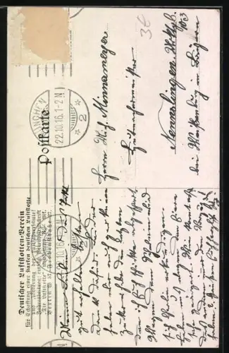 AK Deutscher Luftflotten-Verein, Erfolglose Beschiessung einer deutschen Taube