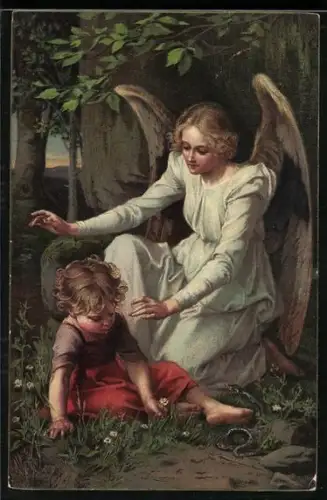 AK Der Heilige Schutzengel, nach Prof. Martin Feuerstein