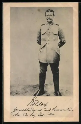 AK Heerführer Generalleutnant Waldorf mit Eisernen Kreuz