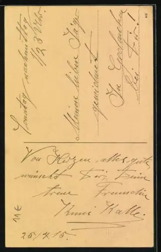 AK Soldat in Uniform mit seinem Schutzengel