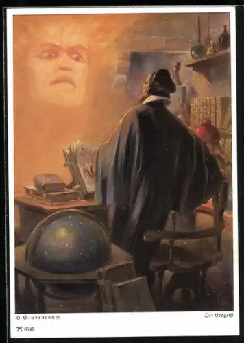 Künstler-AK H. Stubenrauch: Der Erdgeist, Goethe`s Faust