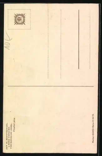 Künstler-AK F. Leiber: Der heilige Schutzengel mit Mädchen auf dem Steg