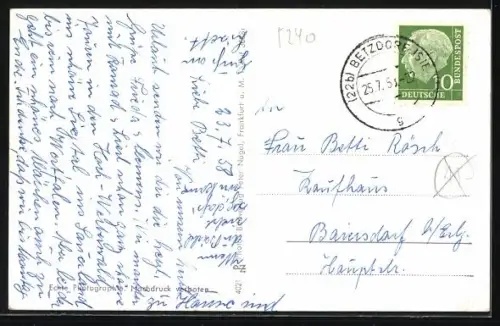 AK Betzdorf /Sieg, Freusburg, Druidenstein, evang. Kirche, kath. Kirche, Gymnasium