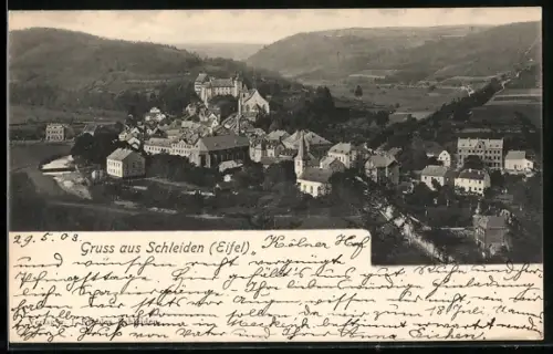 AK Schleiden /Eifel, Gesamtansicht mit Schloss und Kirche