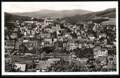 AK Betzdorf /Sieg, Panoramaansicht der Stadt mit umliegenden Bergen