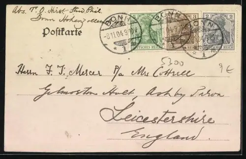 AK Bonn a. Rh., Marktplatz, Rathaus