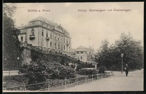 AK Bonn a. Rhein, Königl. Oberbergamt, Rheinanlagen