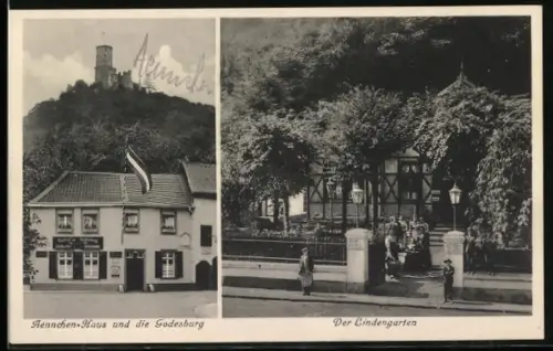 AK Bad Godesberg, Aennchen-Haus, Godesburg, Lindengarten