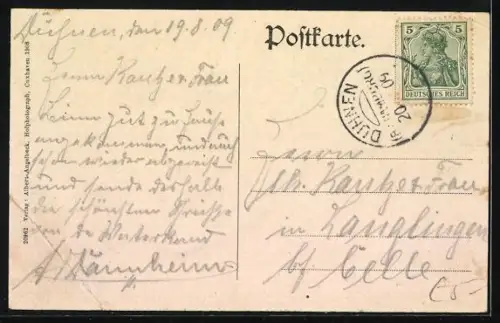 AK Duhnen, Strandpartie mit Kurhaus und Hotel am Meer sowie Gedicht von Paul Richard Luck