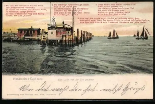 AK Cuxhaven, Alte Liebe von der See gesehen
