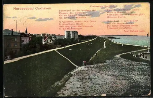 AK Nordseebad Cuxhaven, Seedeich aus der Vogelschau